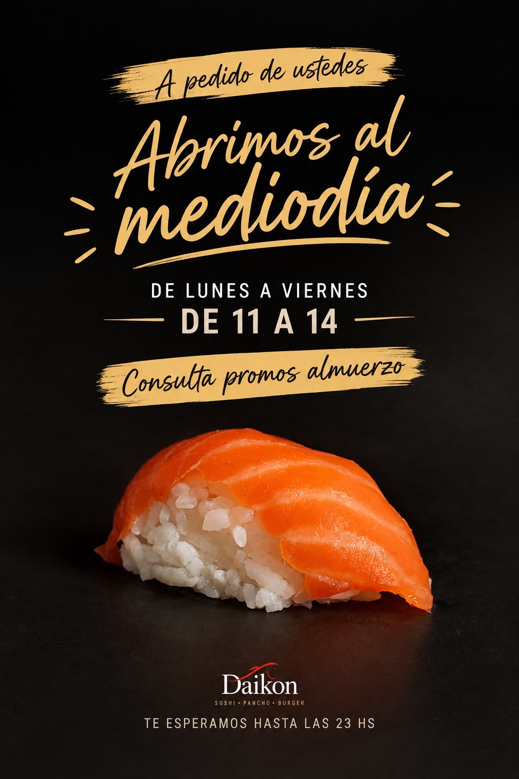 Abrimos al mediodía